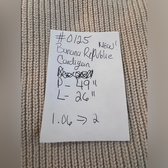 NWT Banana Republic Women's Beige Long Sleeve Open Front Cardigan Size Large - Picture 9 of 10